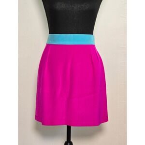 Size 8 Naven Pink Colorblock Mini Skirt 100% Silk